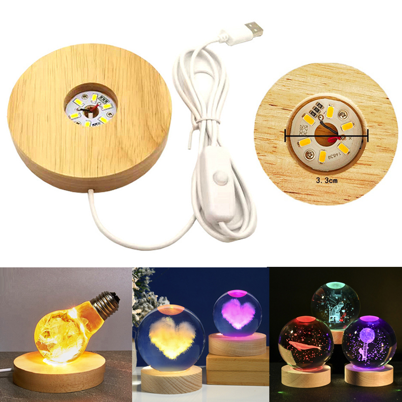 Resin Art Stand - Reçine Sanat Ekran Yuvarlak Ahşap Renkli