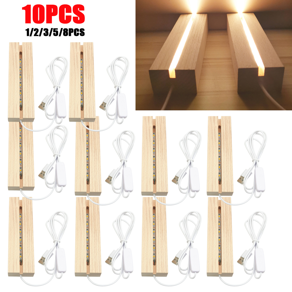 Resin Art Stand - LED ahşap ışık ekran kristal ahşap