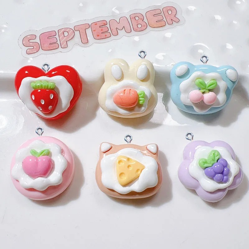 Resin Art Bracelet - 10 adet simülasyon sevimli meyve keki