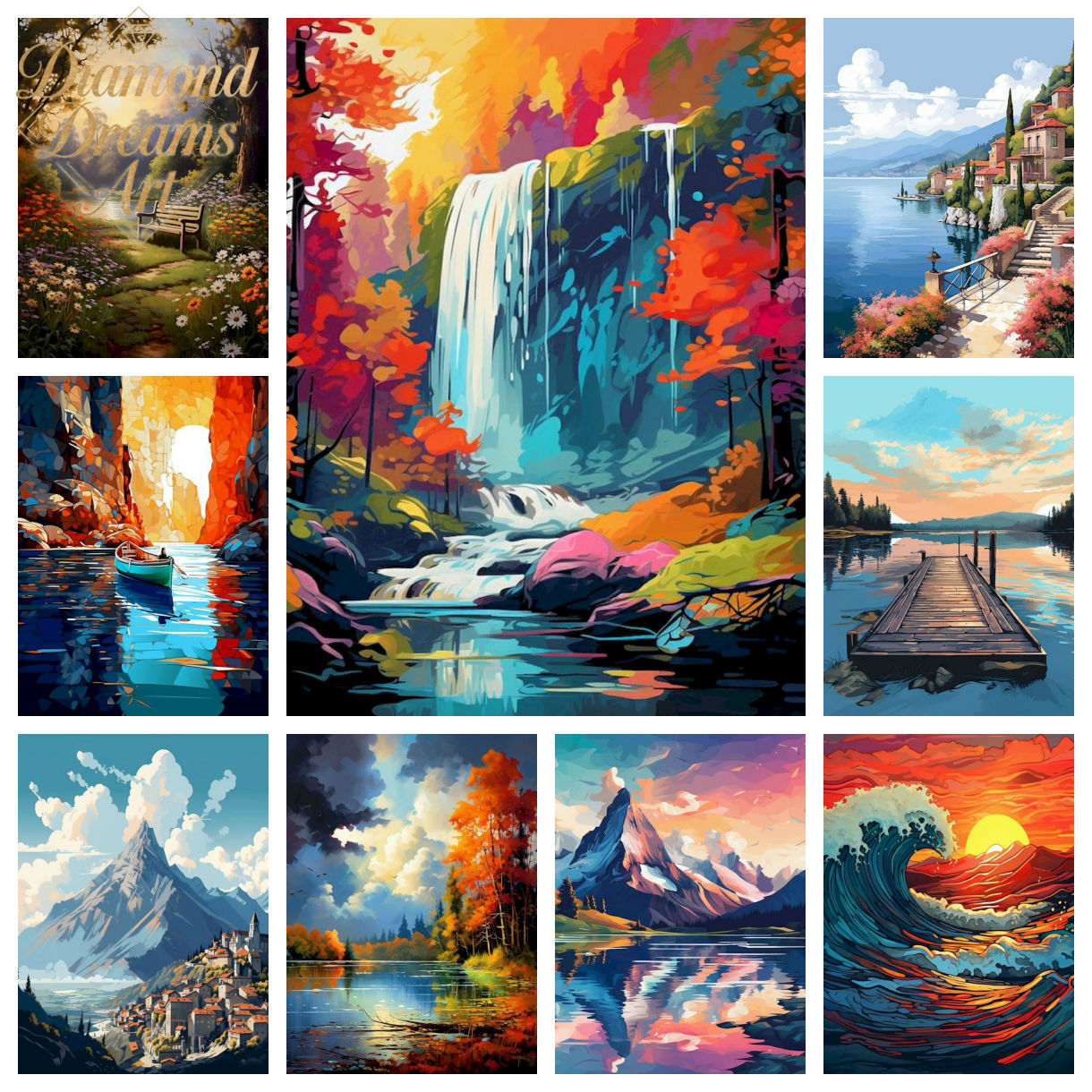 Resin Art Work - Çerçevesiz, Yeni Manzara Dekoratif Tablolar Sanat