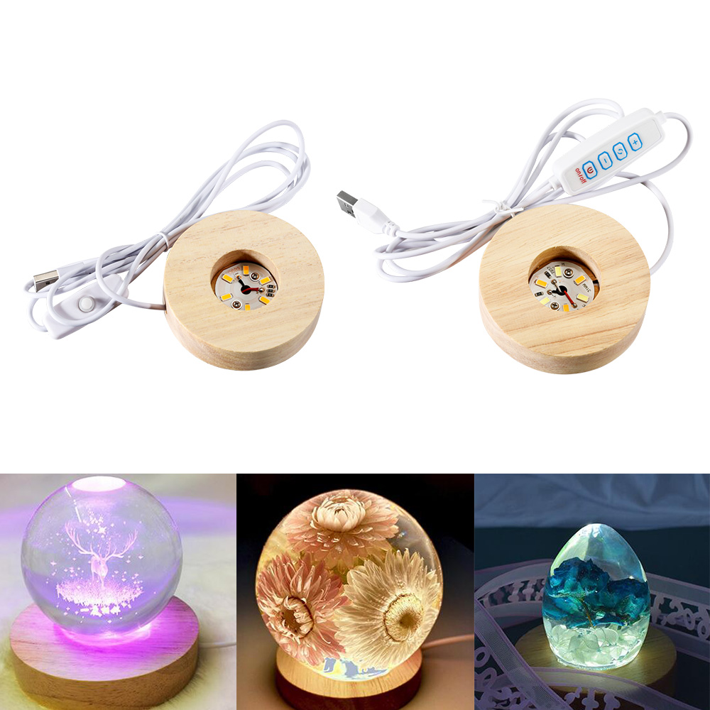 Resin Art Stand - Reçine sanat ekran yuvarlak ahşap renkli