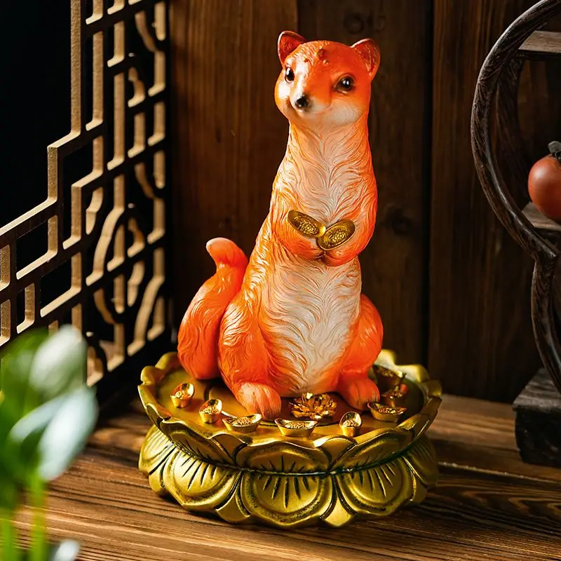Resin Art Table Top - Wong Tai Sin Süsü Çakal Heykeli