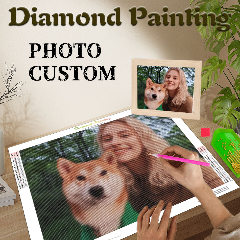 Resin Art Wedding Gift - Fotoğraf Baskılı Elmas Boyama Duvar Sanatı