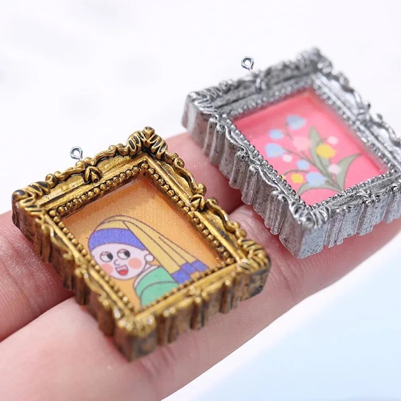 Resin Art Bracelet - 10 adet Flatback Cabochon Vintage Reçine