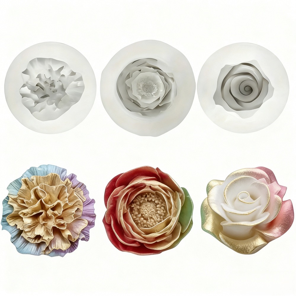 Resin Art Wedding Gift - Güller, Şakayıklar ve Karanfiller için 3