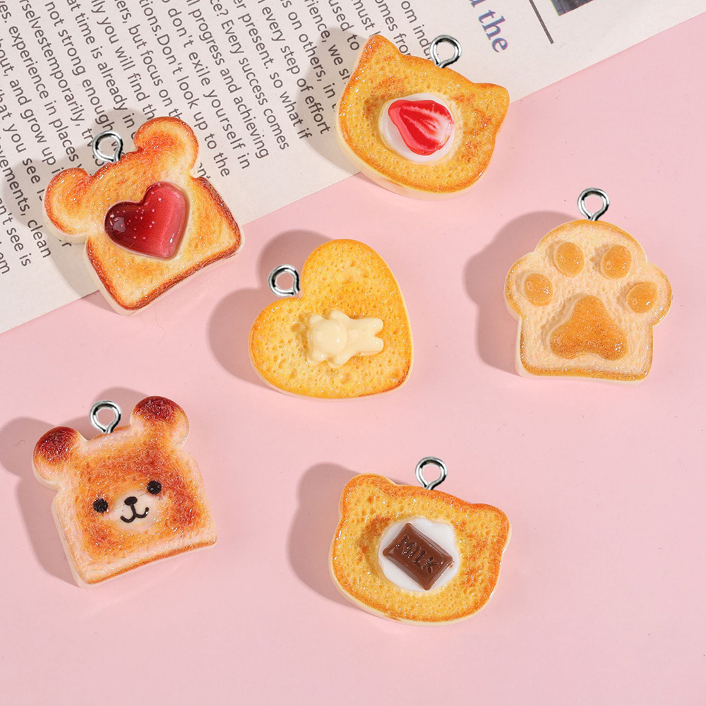 Resin Art Earrings - 10 adet Kalp Ayı Kedi Hayvan