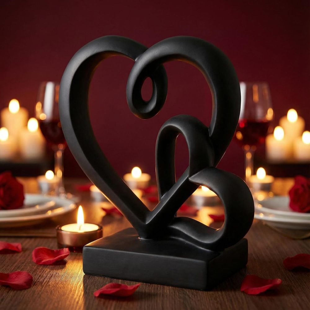 Resin Art Wedding Gift - Düğün Yıldönümü Hediyeleri - İki Kalp