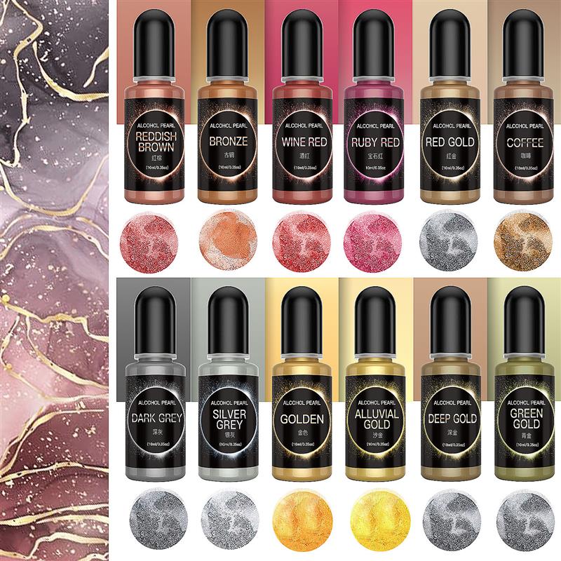 Resin Art Alcohol Ink - 10ml epoksi reçine Pigment sıvı alkol