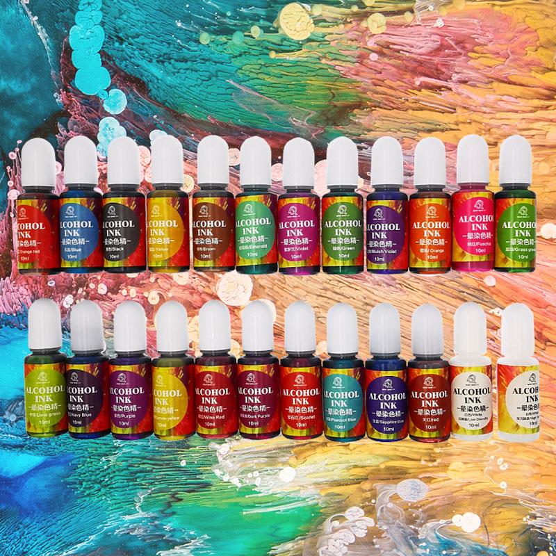 Resin Art Alcohol Ink - 24 renk 10ml sanat mürekkep alkol