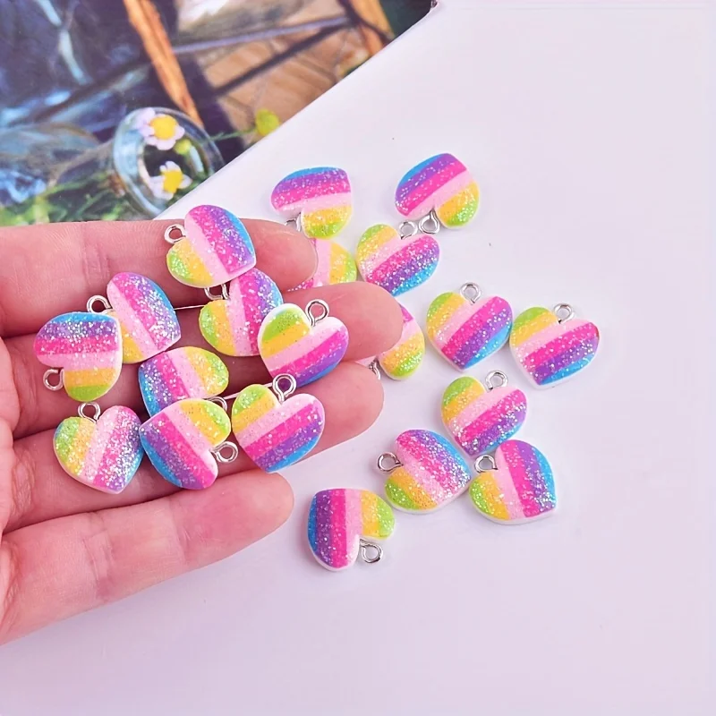 10 adet renkli kalp reçine tak - Resin Art Engagement incelemesi ve fiyatı