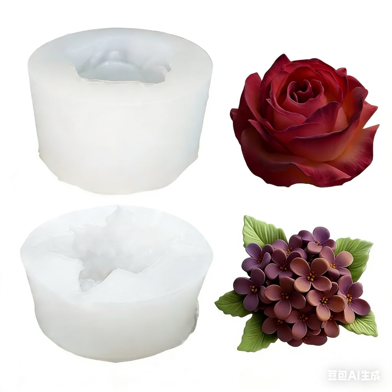 2 Adet 3D Gül Leylak Çiçeği Si - Resin Art Wedding Gift incelemesi ve fiyatı