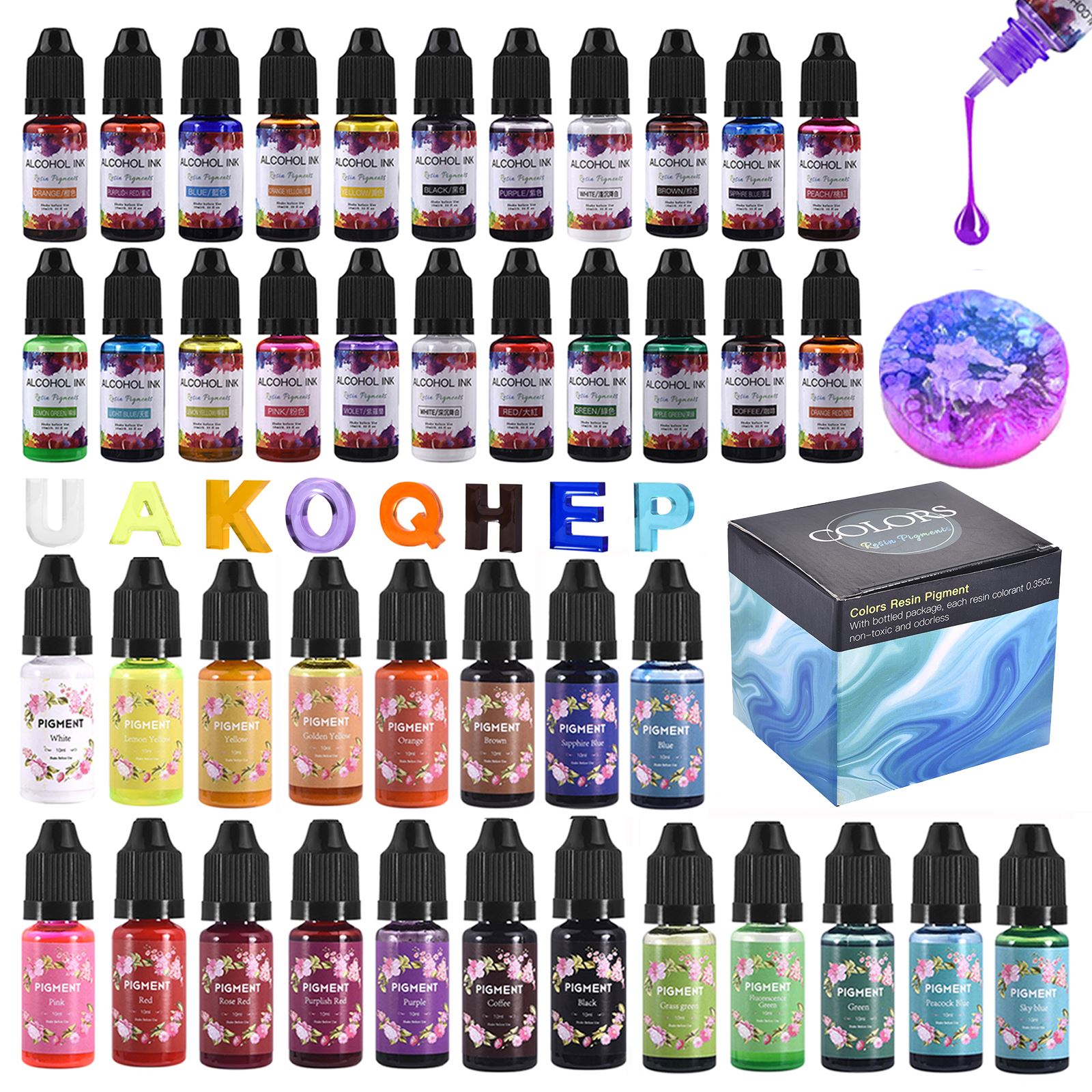 1 takım Reçine Pigment Kiti Sa - Resin Art Alcohol Ink incelemesi ve fiyatı